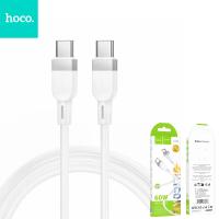 Silicone Cable USB C to USB C Hoco 3A 60W 1 m X109 White In Blister