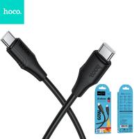 Silicone Cable USB C to USB C Hoco 3A 60W 1 m X124 Black In Blister
