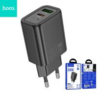 Phone charger Hoco USB A + USB C QC3.0 PD 3A 30W N63 black In Blister