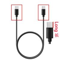 Cable Type C to Type C PD QC 3A 60W C296 (long conector 8mm) 1 m black