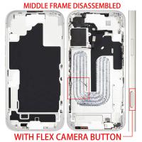 iPhone 16 Middle Frame + Side Key + Flex White / Silver Disassembled Grade A Original